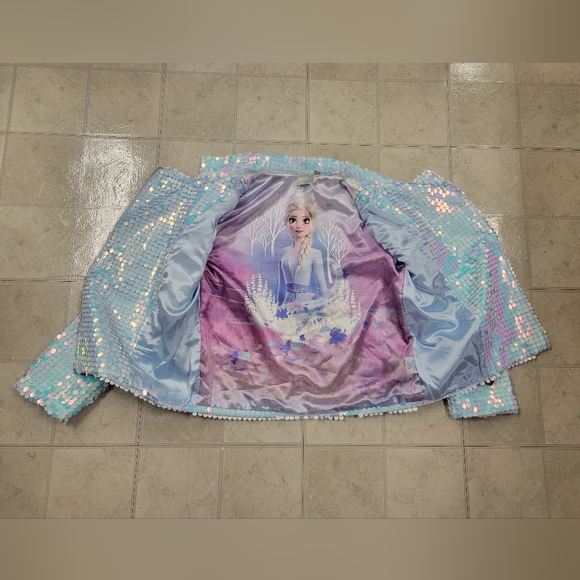 Girls Disney Frozen II Blue Elsa Jacket Size Large - Picture 6 of 7